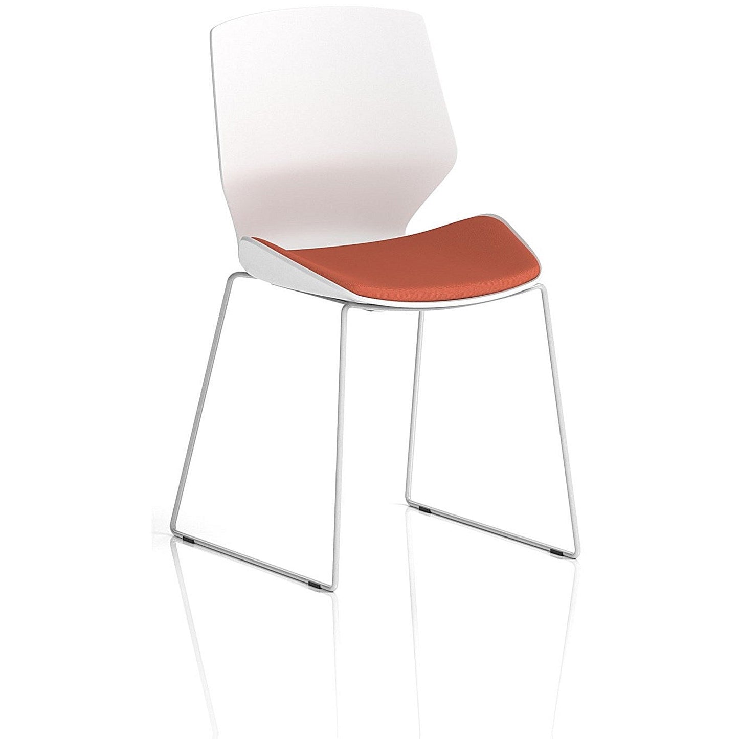 Florence Sled White Frame Visitor Chair, Quest Crab Easy2Order : KCUP3825