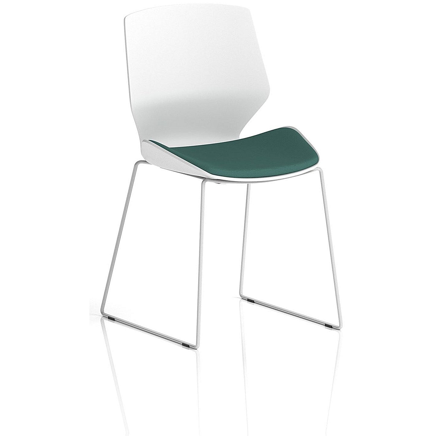 Florence Sled White Frame Visitor Chair, Quest Kelp Easy2Order : KCUP3826