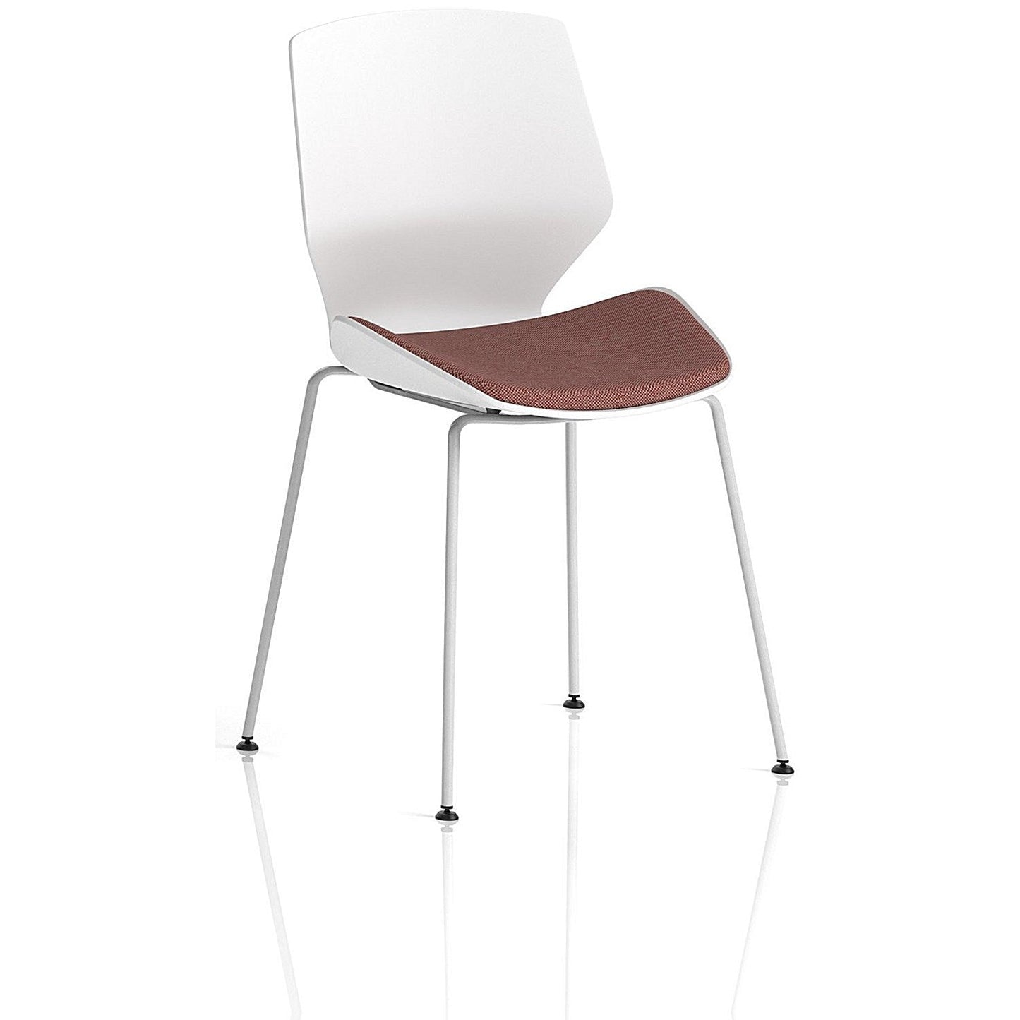Florence White Frame Visitor Chair, Seat Rivet Forge Easy2Order : KCUP3845