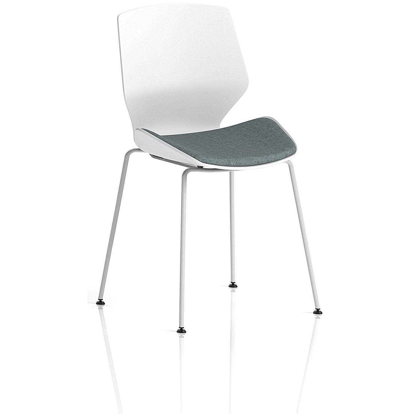 Florence White Frame Visitor Chair, Seat Rivet Tensile Easy2Order : KCUP3848
