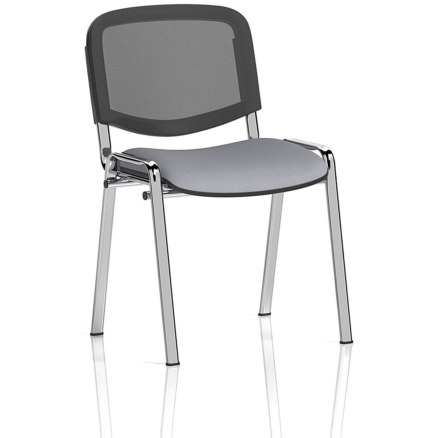 ISO Chrome Frame Mesh Back Stacking Chair, Quest Shell, Pack of 4 Easy2Order : KCUP3938