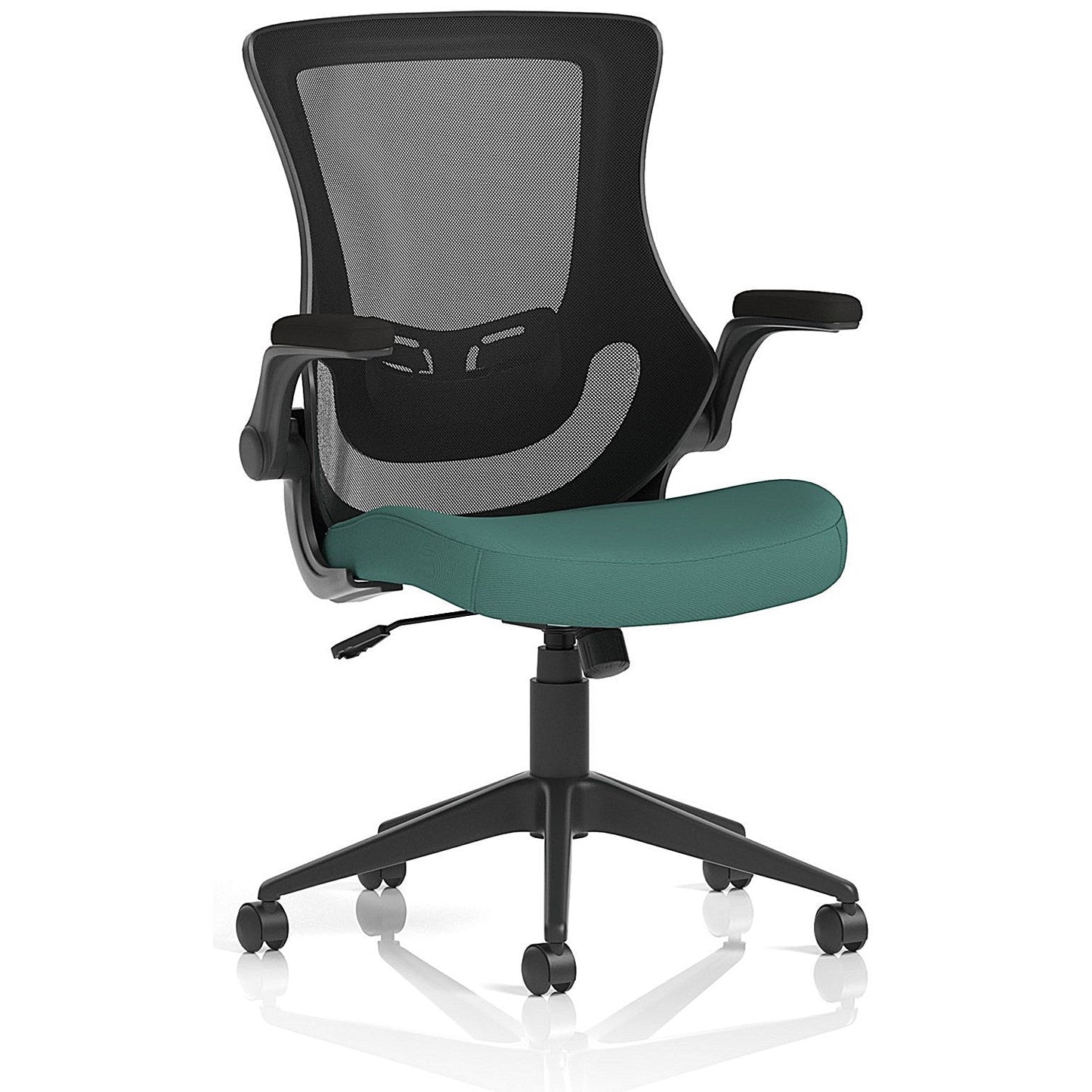 Orbit Black Mesh Back Chair, Folding Arms, Quest Kelp Easy2Order : KCUP4078
