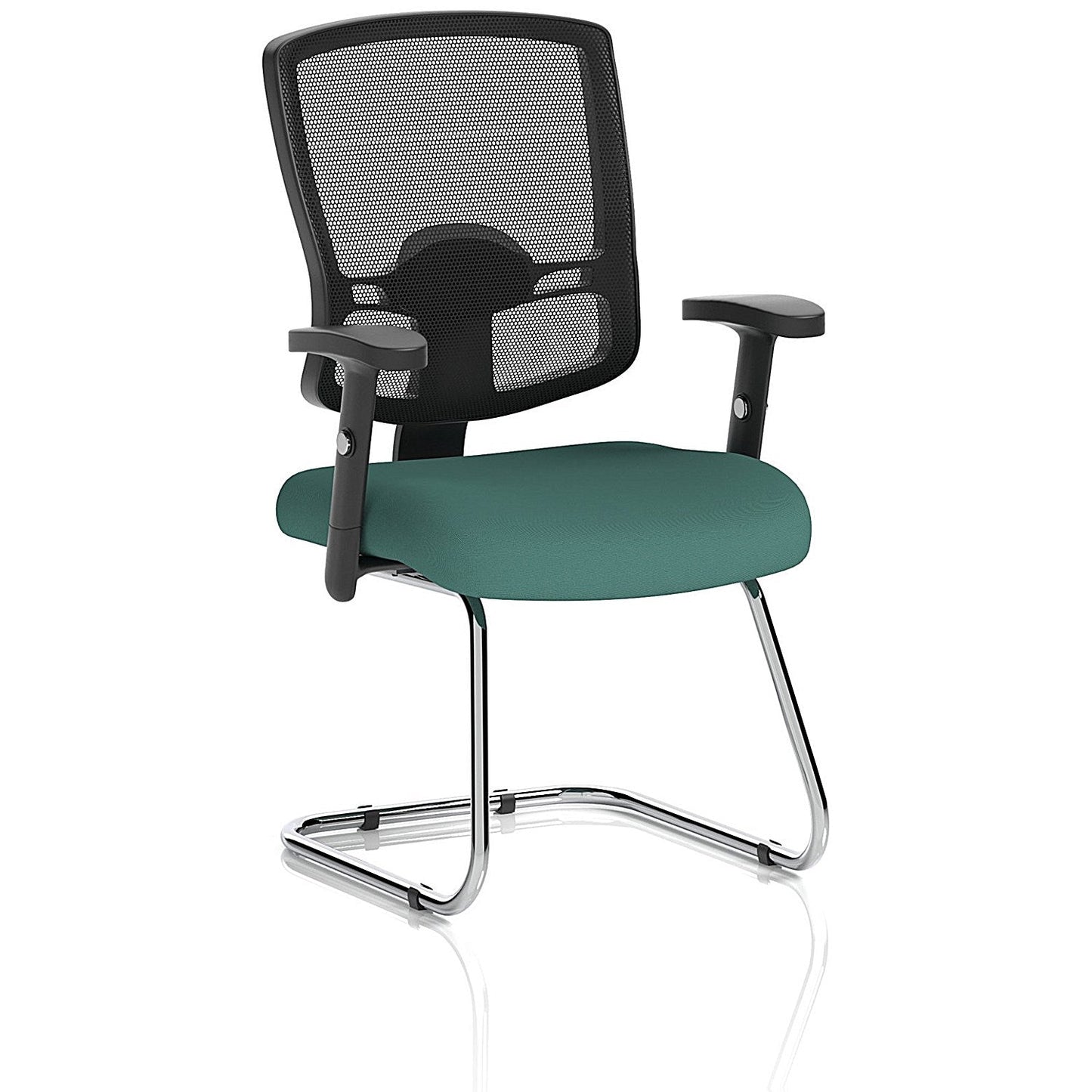 Portland Cantilever Mesh Back Visitor Chair, Height Adjustable Arms, Quest Kelp Easy2Order : KCUP4090
