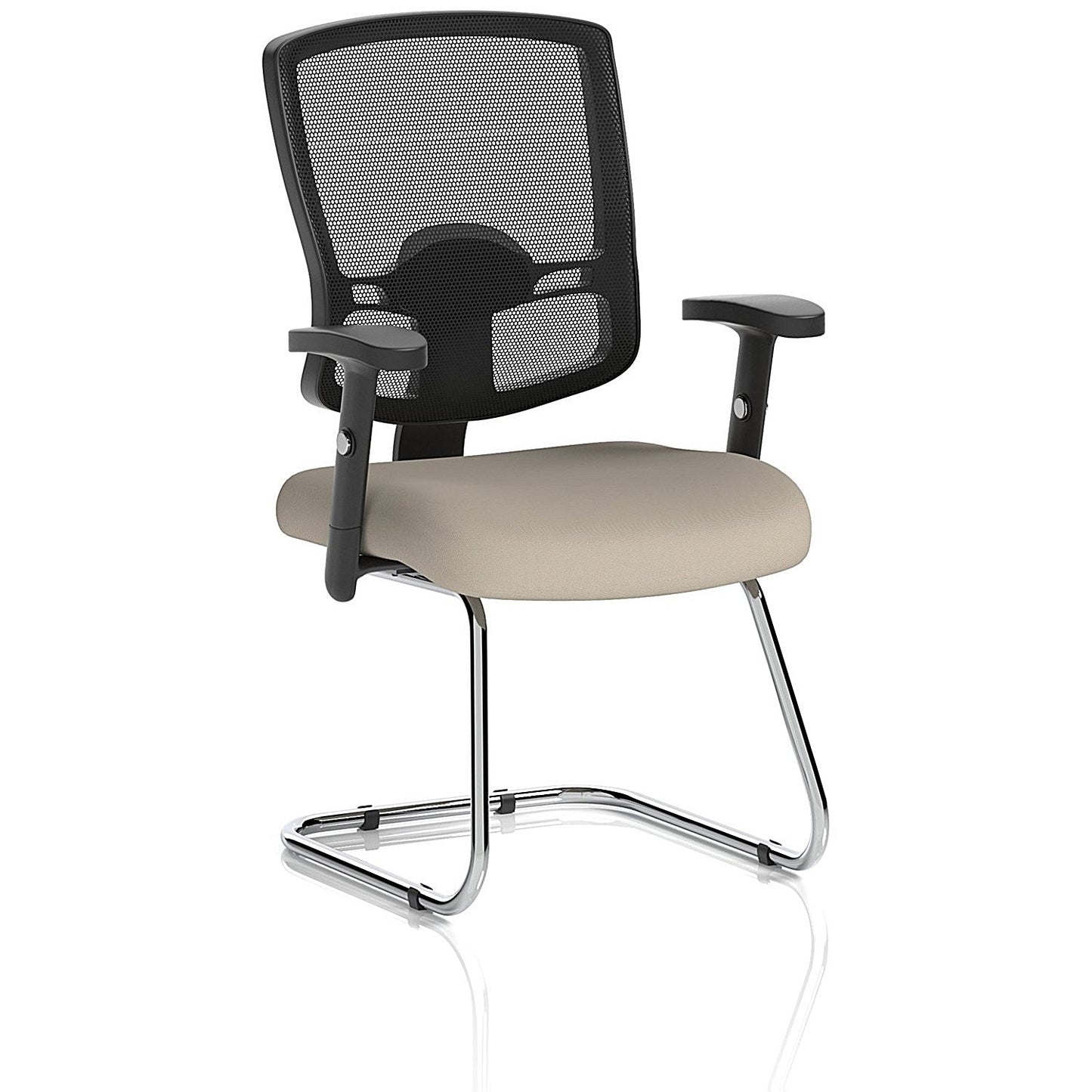 Portland Cantilever Mesh Back Visitor Chair, Height Adjustable Arms, Quest Salt Easy2Order : KCUP4093