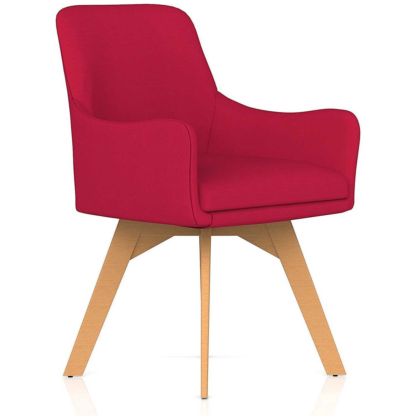 Carmen Wooden Leg Visitor Chair Bespoke Bergamot Cherry Fabric Easy2Order : KCUP4581