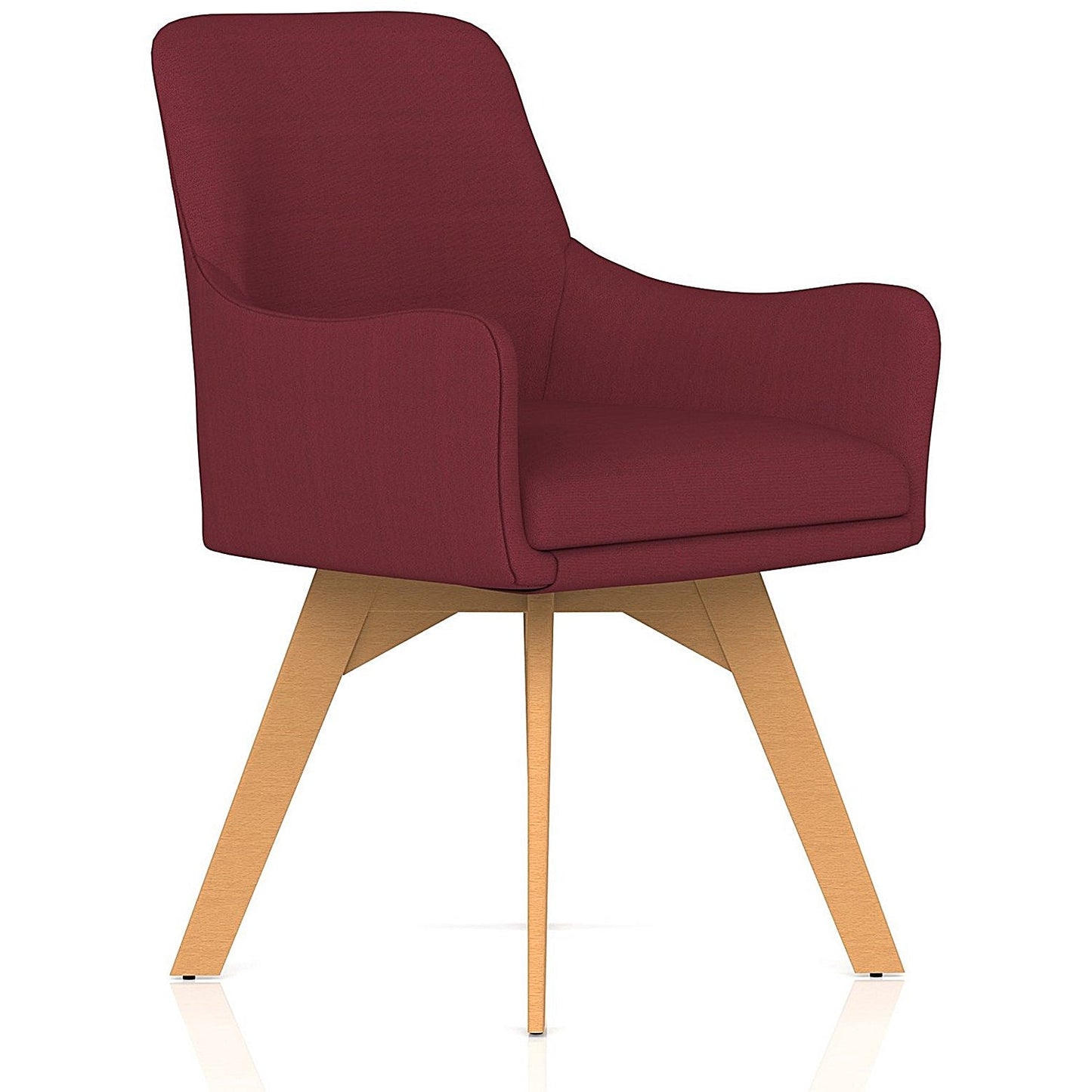 Carmen Wooden Leg Visitor Chair Bespoke Ginseng Chilli Fabric Easy2Order : KCUP4582
