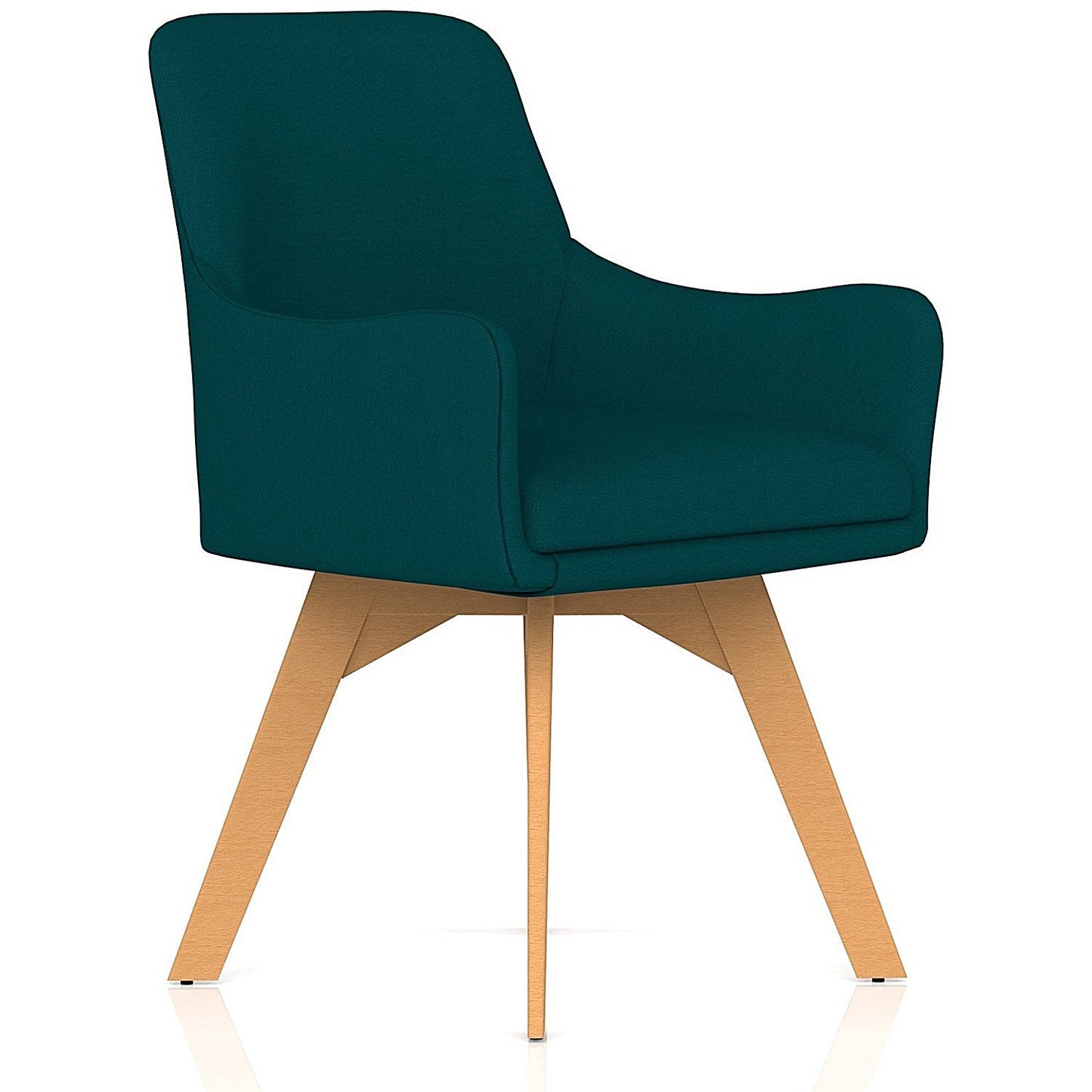 Carmen Wooden Leg Visitor Chair Bespoke Maringa Teal Fabric Easy2Order : KCUP4583