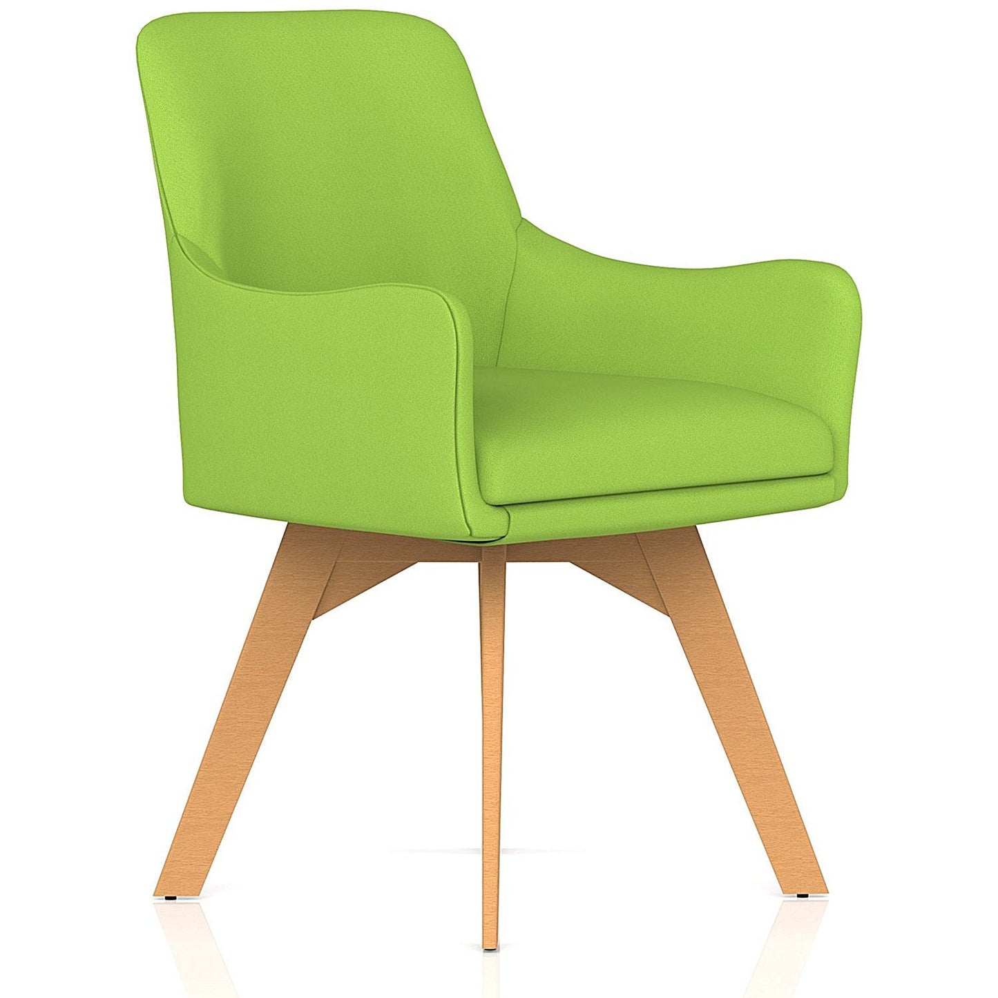Carmen Wooden Leg Visitor Chair Bespoke Myrrh Green Fabric Easy2Order : KCUP4584
