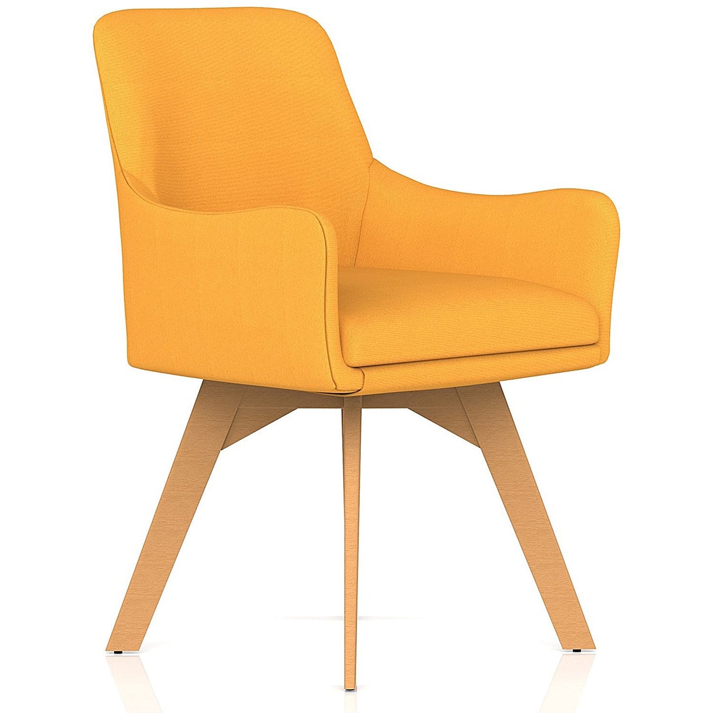 Carmen Wooden Leg Visitor Chair Bespoke Senna Yellow Fabric Easy2Order : KCUP4585