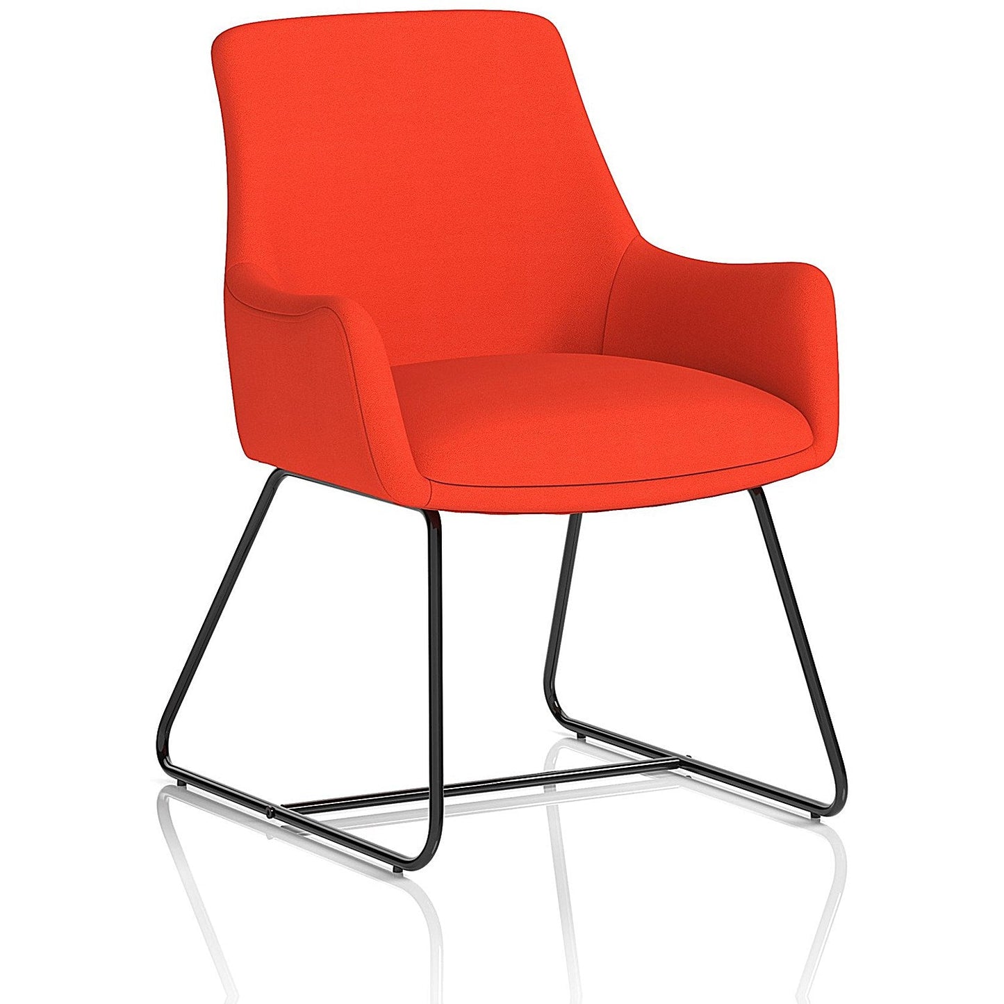 Quote Sled Base Reception Chair Bespoke Colour Tabasco Orange Easy2Order : KCUP4603