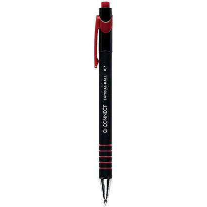Q-Connect Lamda Ballpoint Pen, Red, Pack of 12