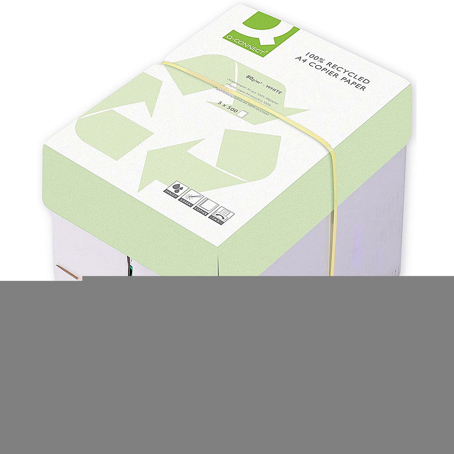 Q-Connect A4 Recycled Paper, White, 80gsm, Box (5 x 500 Sheets)