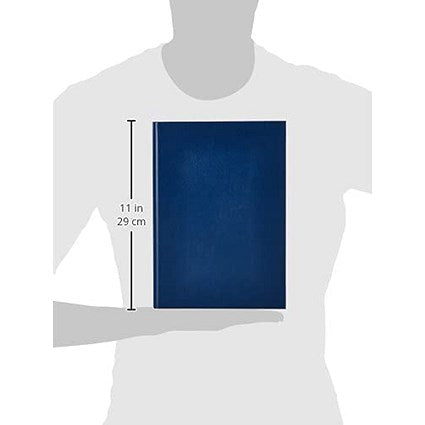 Q-Connect Casebound Manuscript Book, A4, Ruled & Indexed A-Z, 192 Pages, Blue