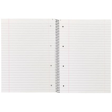 Q-Connect Wirebound Pad, A4, Ruled Feint & Perforated, 160 Pages, Grey, Pack of 5
