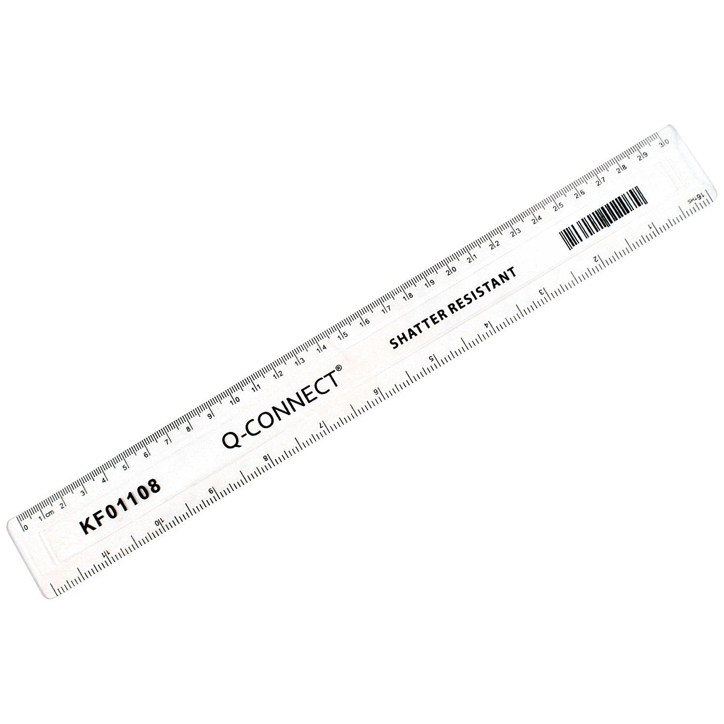 Q-Connect Shatter Resistant Ruler 30cm Clear (Pack of 10) Easy2Order : KF01108Q