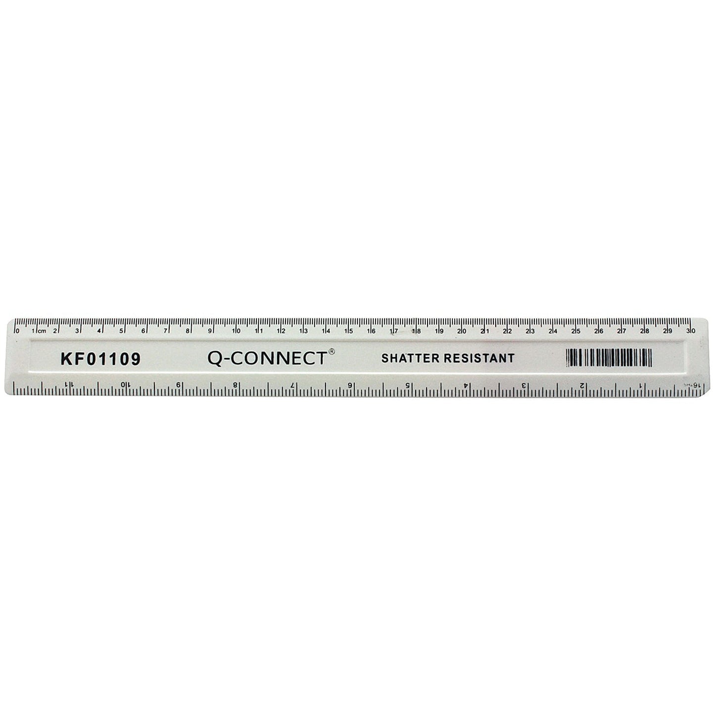 Q-Connect Shatter Resistant Ruler 30cm White (Pack of 10) Easy2Order : KF01109Q