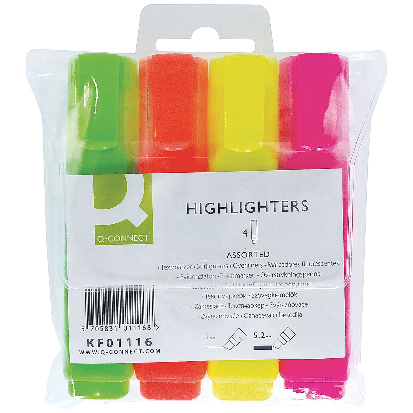 Q-Connect Assorted Highlighter Pens (4 Pack)