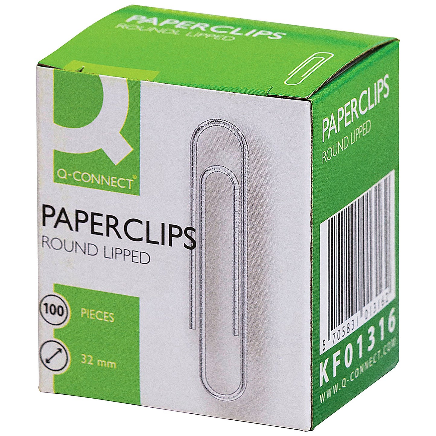 Q-Connect Paperclips Lipped 32mm 100 Per Box (Pack of 10)
