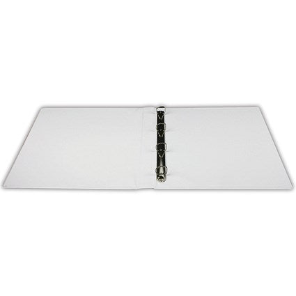 Q-Connect Presentation Ring Binder, A4, 4 D-Ring, 15mm Capacity, White, Pack of 6