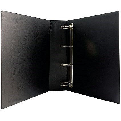 Q-Connect Presentation Ring Binder, A4, 4 D-Ring, 40mm Capacity, Black