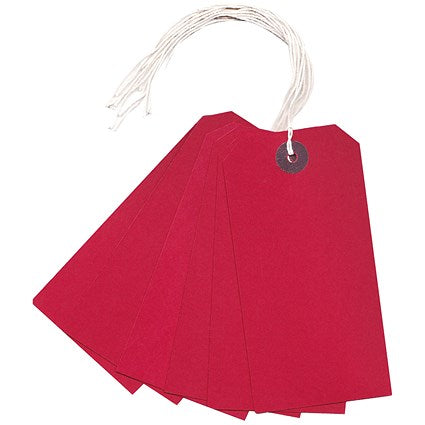 Strung Tag 120x60mm Red (1000 Pack) KF01627
