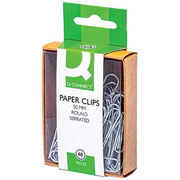 Q-Connect Paperclips Serrated 50mm 40 Per Box (Pack of 10)