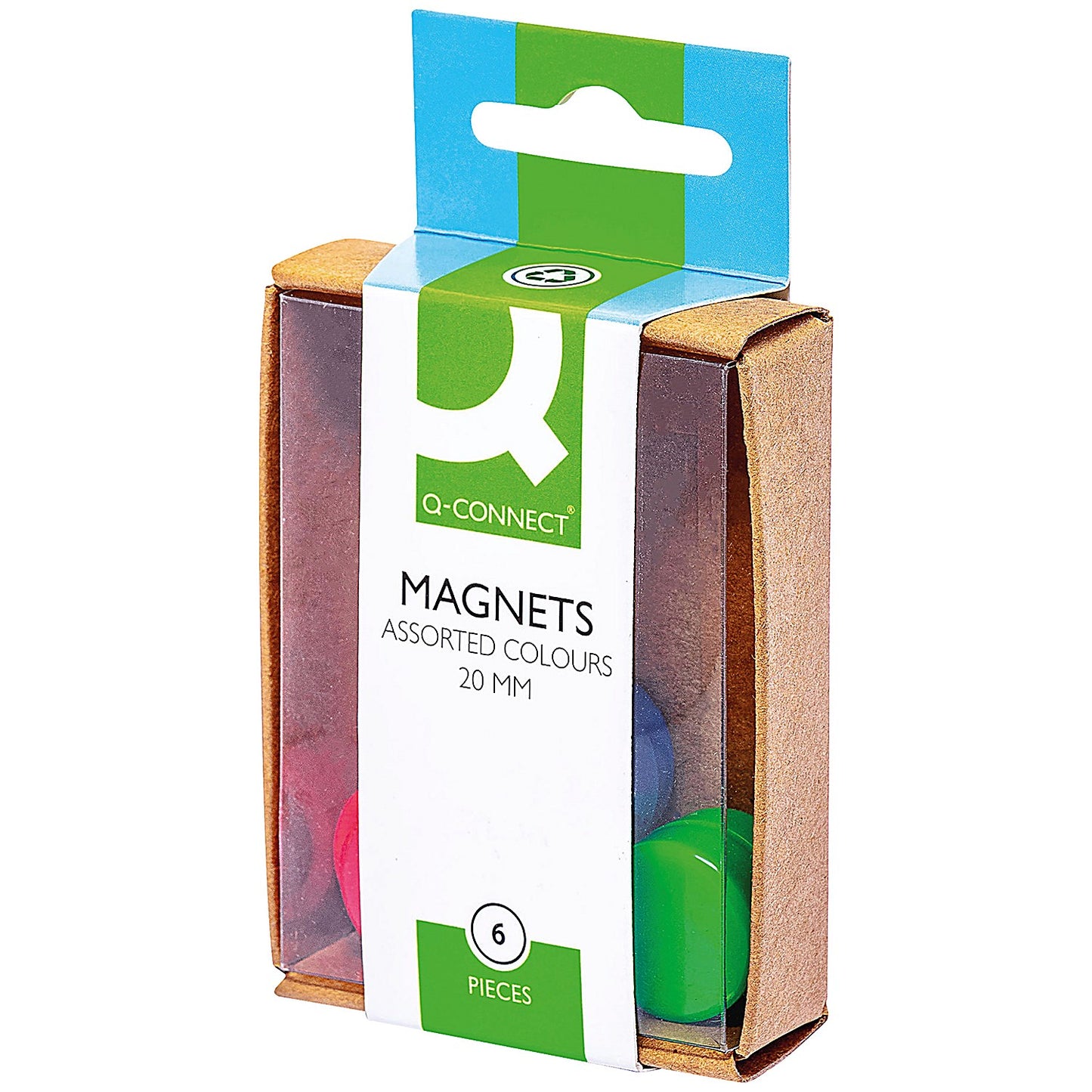 Q-Connect 24mm Magnet, Assorted, Pack of 6