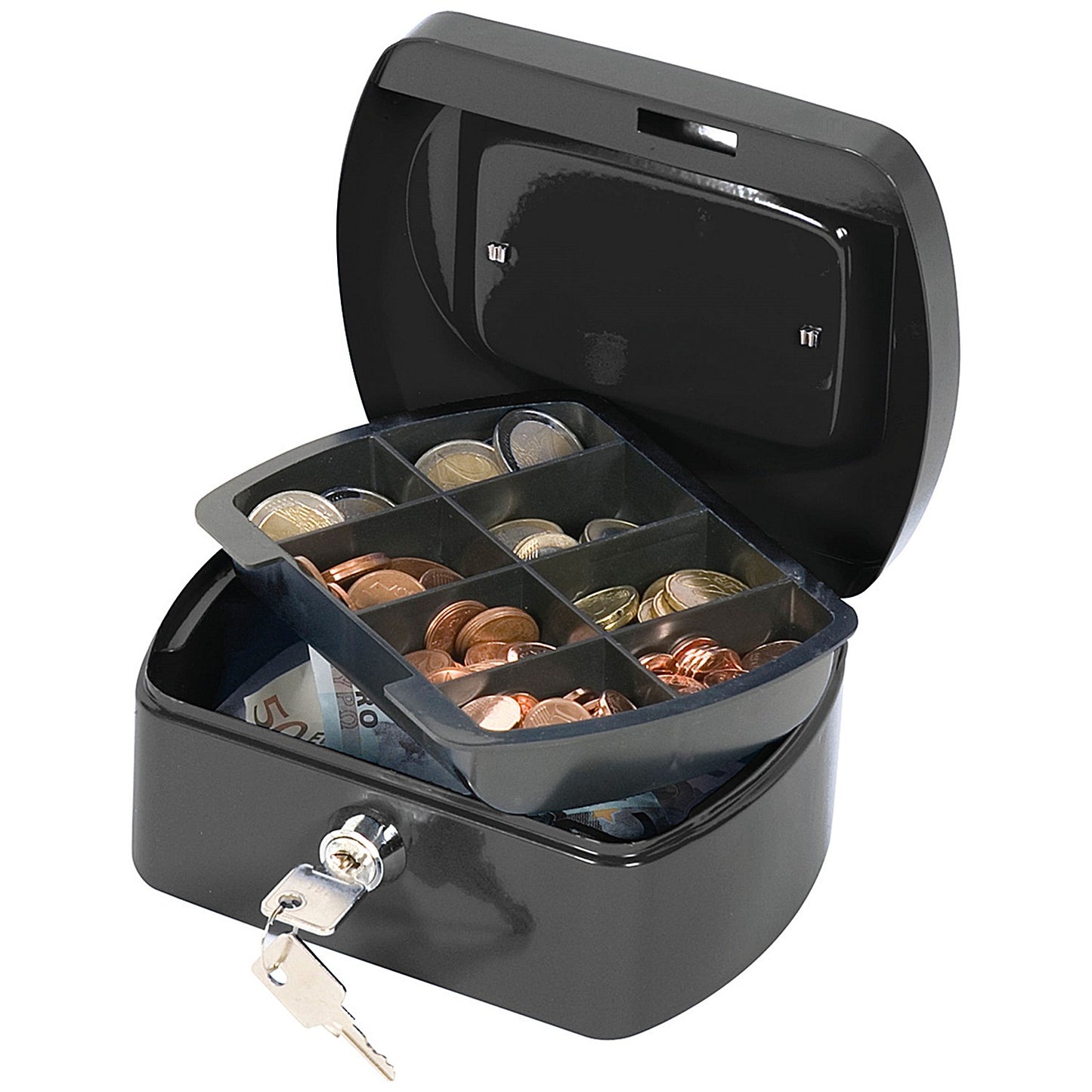 Q-Connect Cash Box 6 Inch - Black