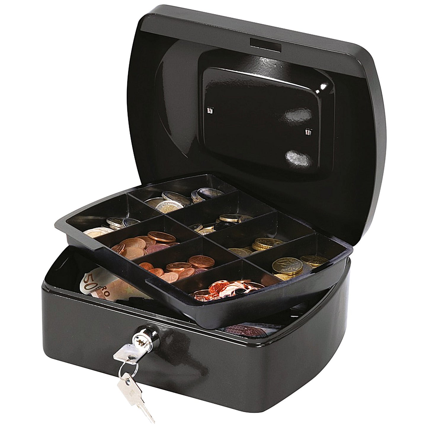 Q-Connect Cash Box 8 Inch - Black