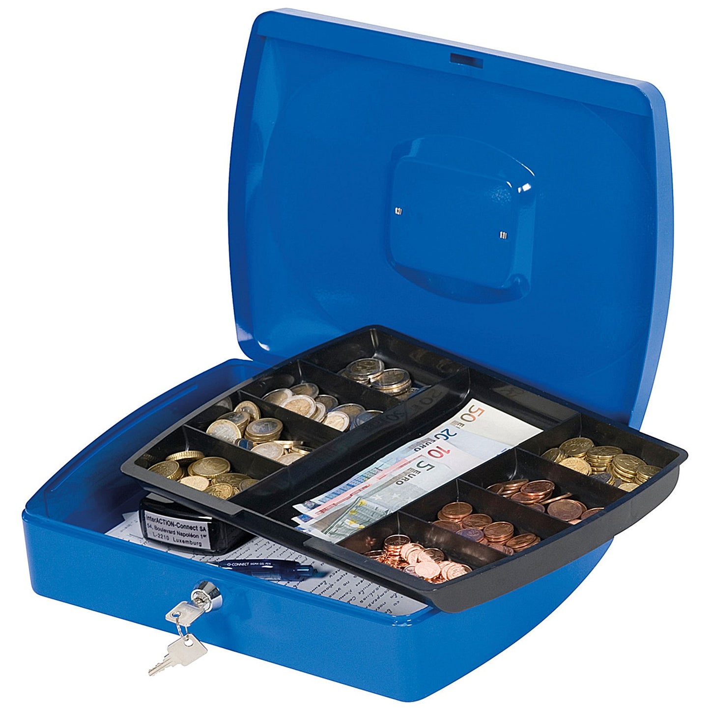 Q-Connect Cash Box 12 Inch - Blue