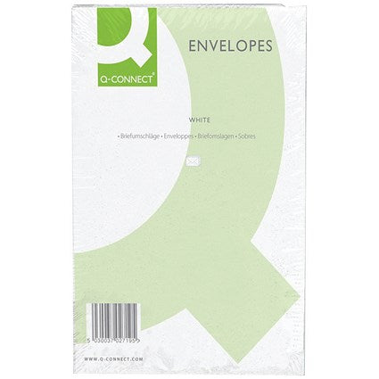 Q-Connect C4 Window Envelopes, Peel and Seal, 100gsm, White, Pack of 250