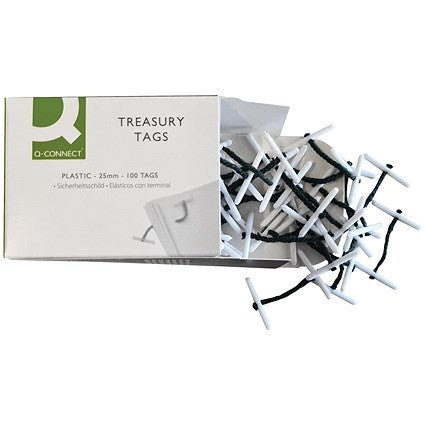 Q-Connect Plastic Treasury Tag 25mm (Pack of 100)