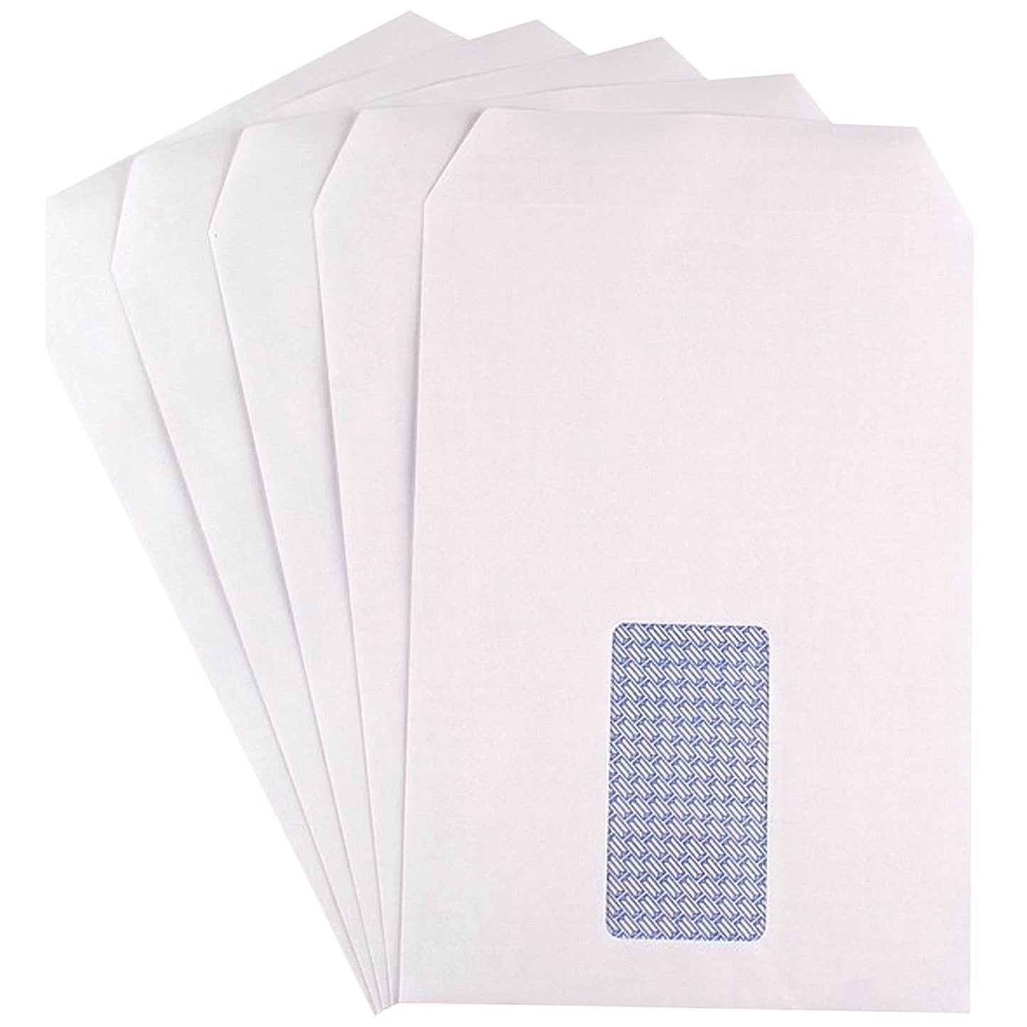 Q-Connect C5 Envelopes, Window, Self Seal, 90gsm, White, Pack of 150