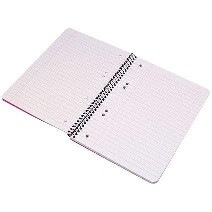 Q-Connect Wirebound Pad, A5, Ruled, 160 Pages, Transparent Red, Pack of 5