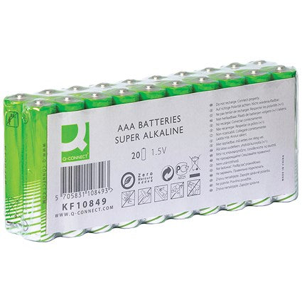 Q-Connect AAA Alkaline Batteries, Pack of 20