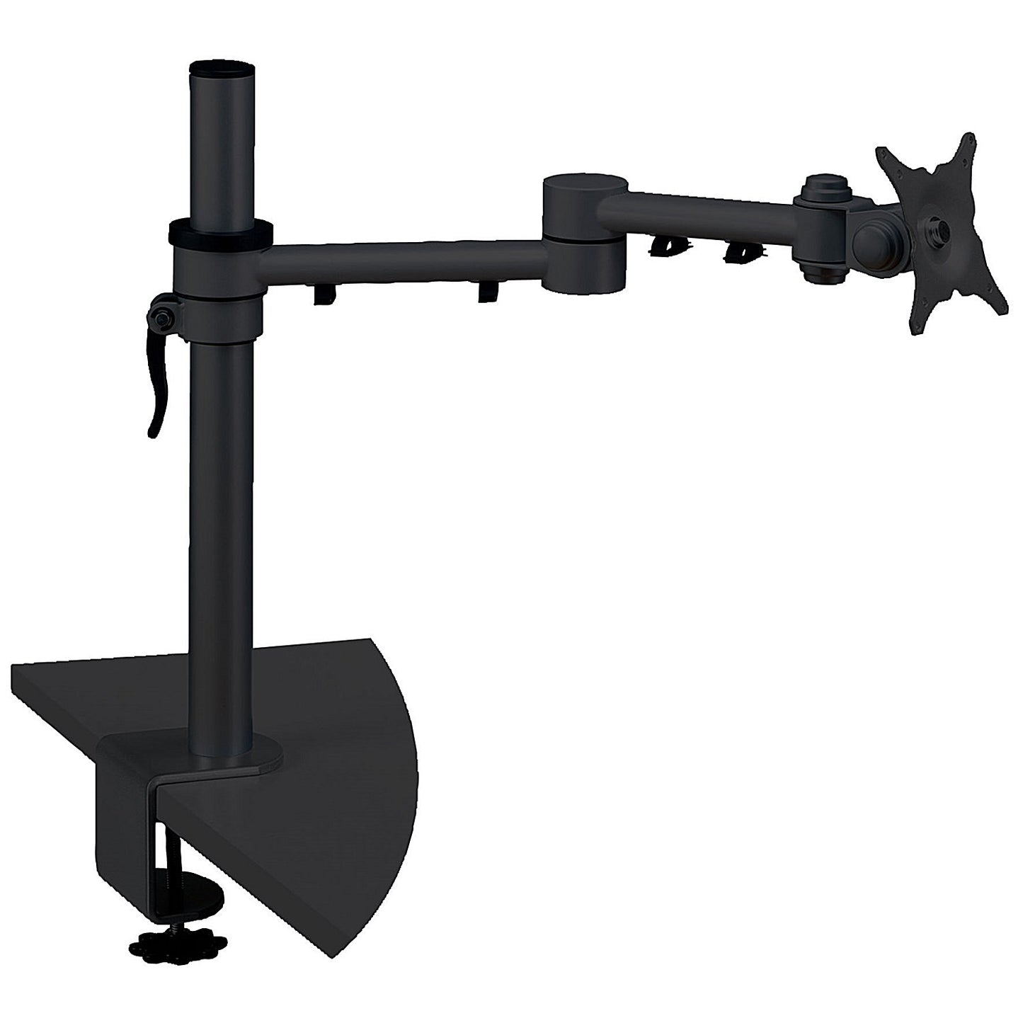 Q-Connect Deskclamped Single Monitor Arm, Adjustable Height, Black