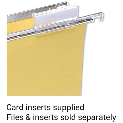 Q-Connect Suspension File Card Inserts, White, Pack of 51
