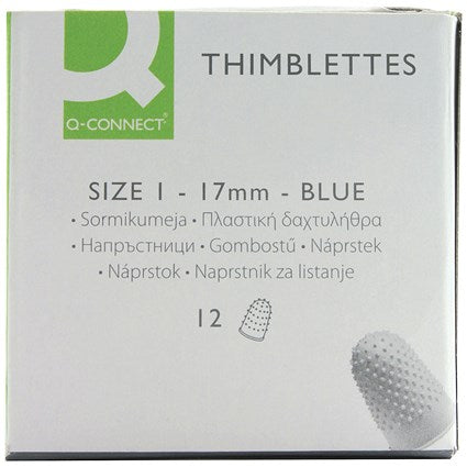 Q-Connect Thimblettes Size 1 Blue (12 Pack)