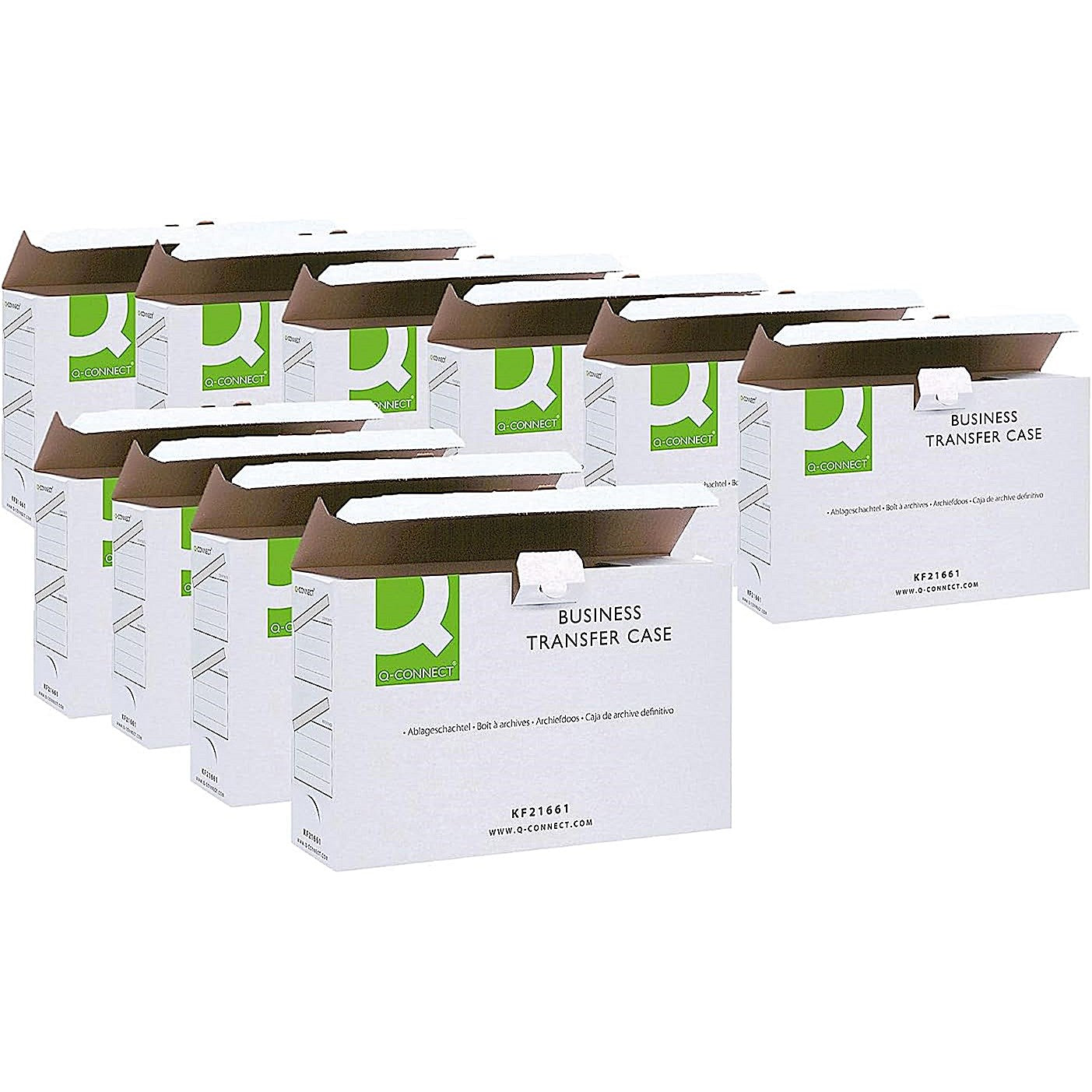 Q-Connect Business Transfer Cases, Foolscap, White, Pack of 10