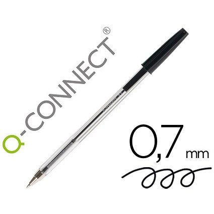 Q-Connect Ballpoint Pen, Black, Pack of 20