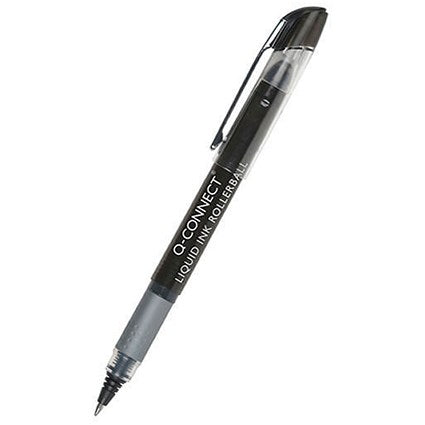 Q-Connect Liquid Ink Rollerball Pen Fine Black (Pack of 10)