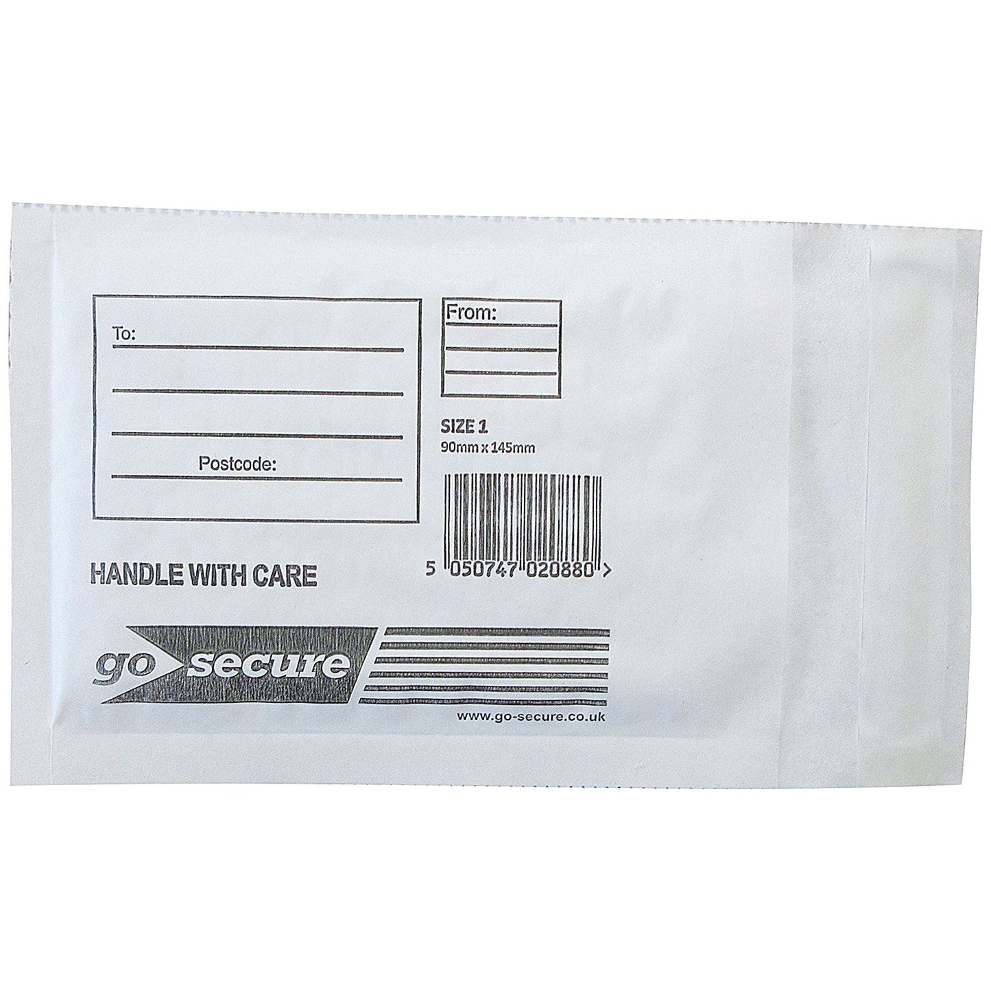 GoSecure Bubble Envelopes, Size 1 90x145mm, White, Pack of 100 Easy2Order : KF71447