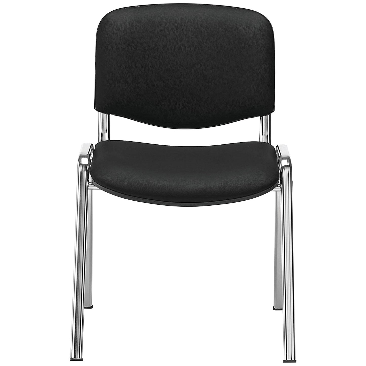 Jemini Ultra Multipurpose Chrome Frame Stacking Chair, Black Vinyl