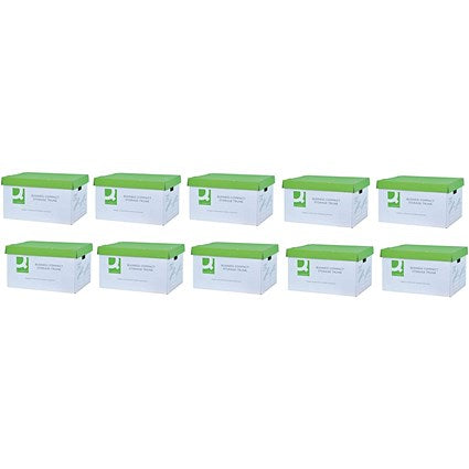 Q-Connect Business Storage Trunk, Standard, White, Pack of 10