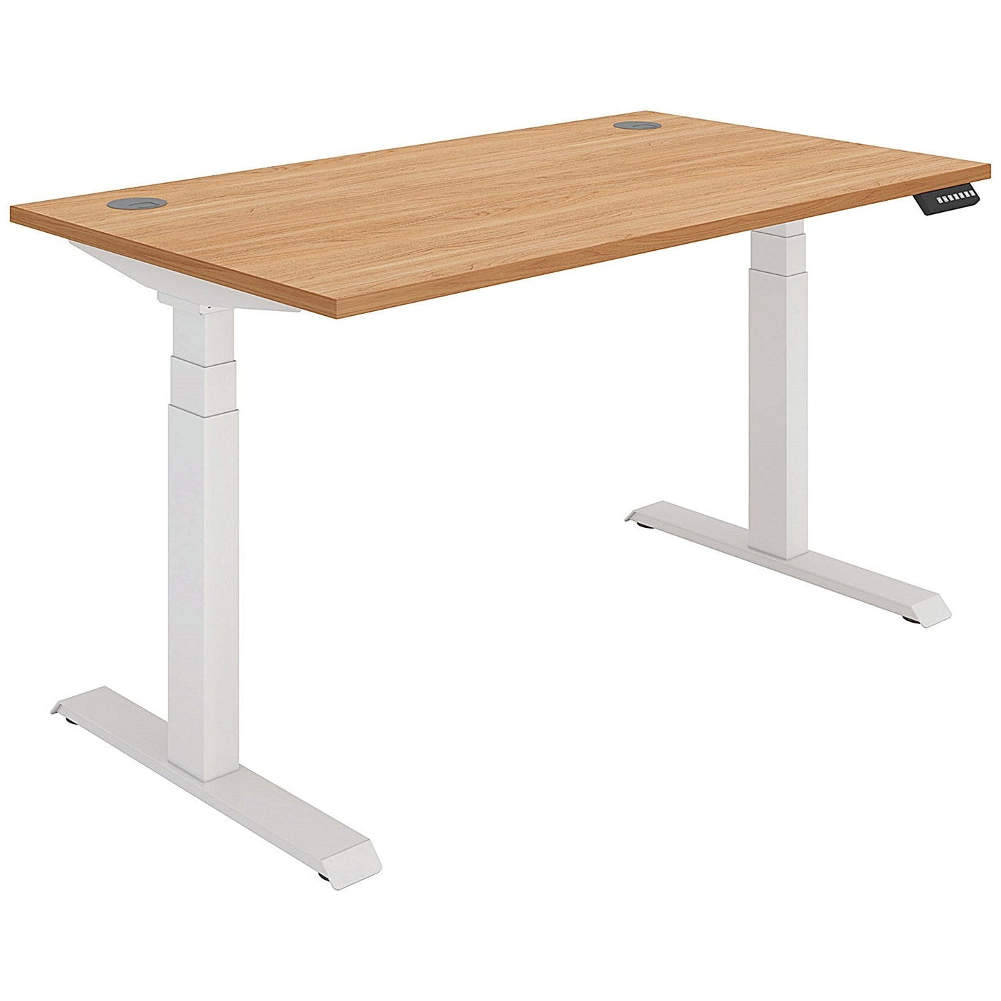 Polaris Dual Motor Sit-Stand Desk, White Leg, 1400mm, Beech Top Easy2Order : KF800112