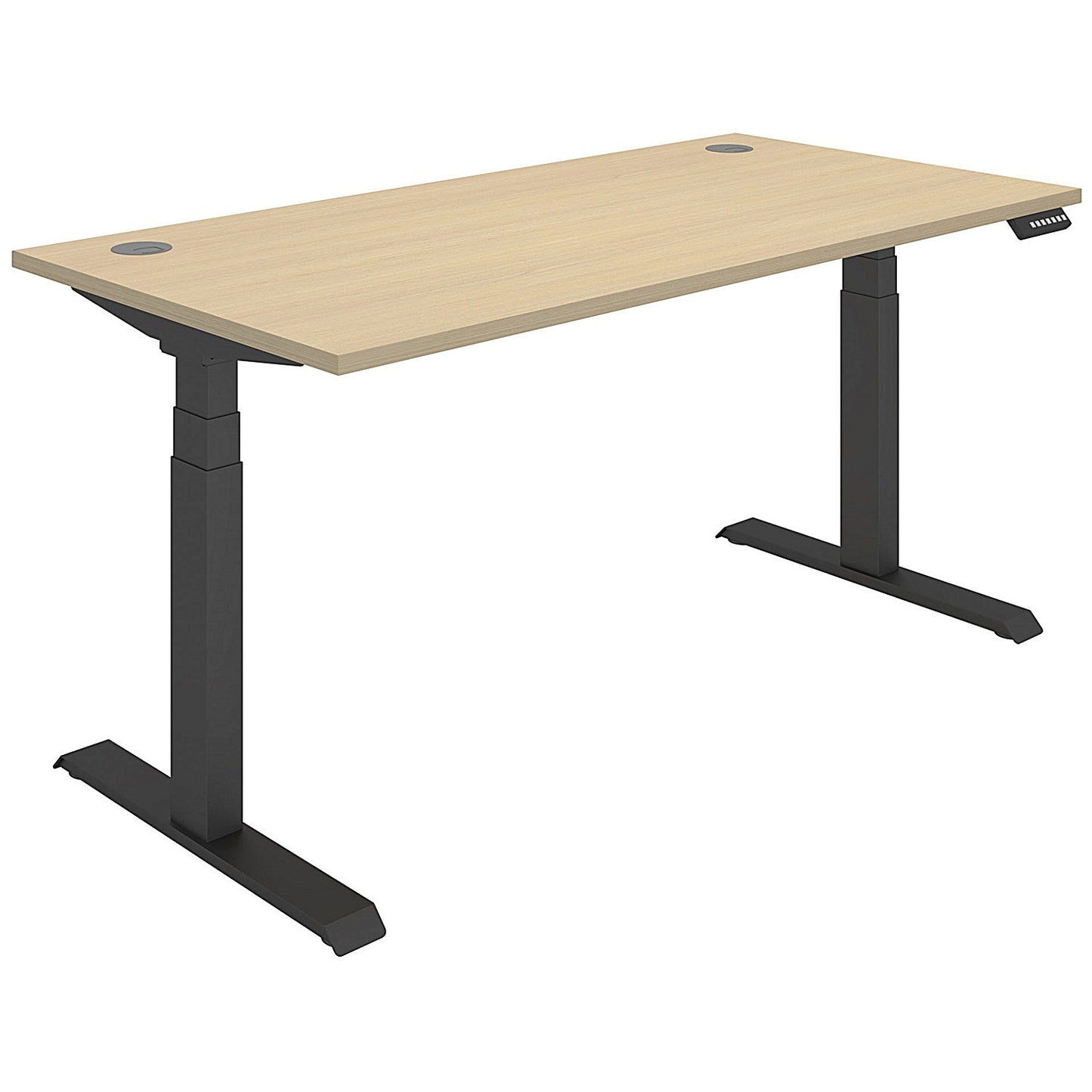 Polaris Dual Motor Sit-Stand Desk, Black Leg, 1600mm, Oak Top Easy2Order : KF800128