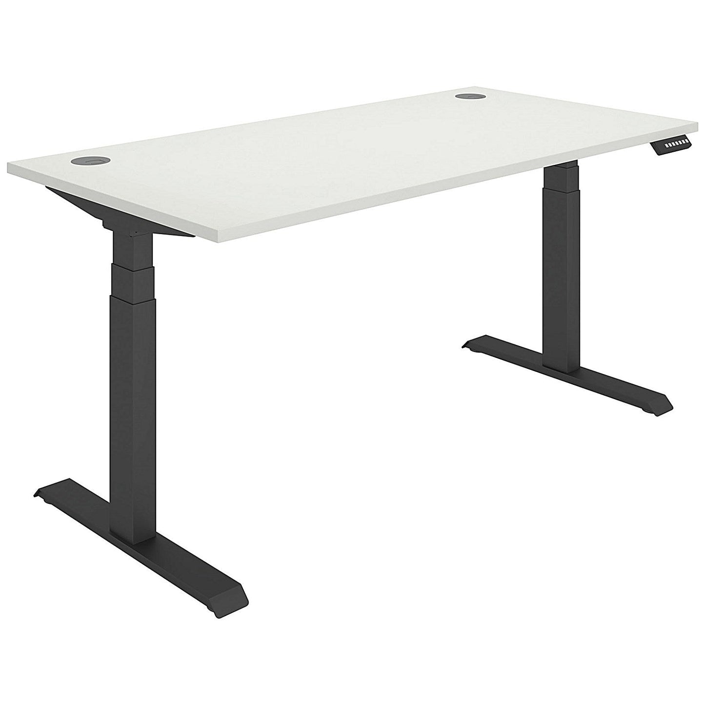 Polaris Dual Motor Sit-Stand Desk, Black Leg, 1600mm, White Top Easy2Order : KF800131