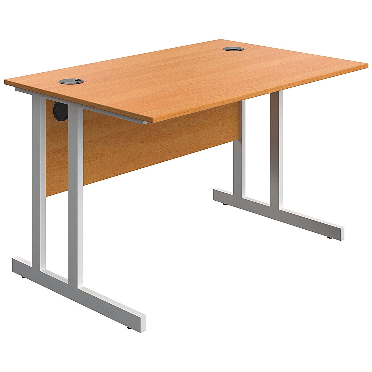 Serrion 1200mm Rectangular Desk, White Double Cantilever Legs, Beech Easy2Order : KF800297