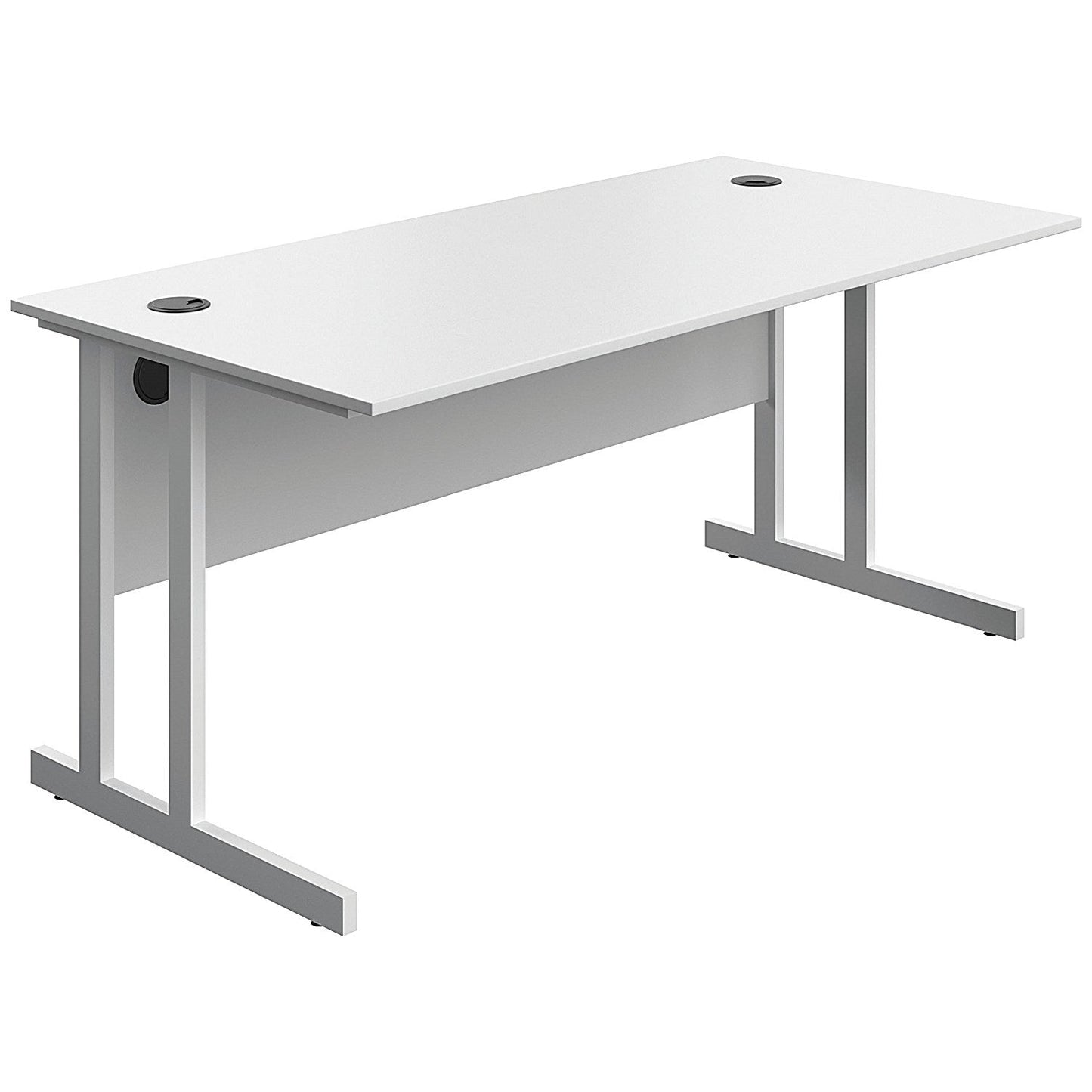 Serrion 1600mm Rectangular Desk, White Double Cantilever Legs, White Easy2Order : KF800312