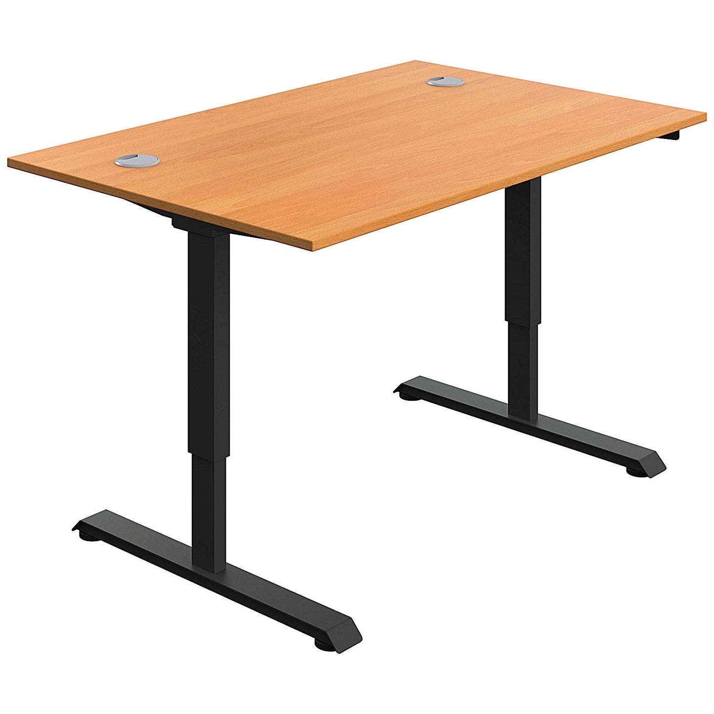 Serrion Single Motor Sit-Stand Desk, Black Leg, 1200mm, Beech Top Easy2Order : KF800317